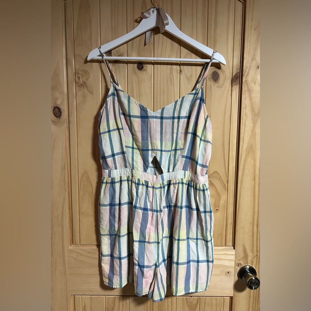 True Craft Pastel Plaid Romper